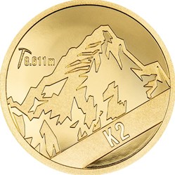2024 Cook Islands K2 Peaks 0.5g Gold Proof Coin