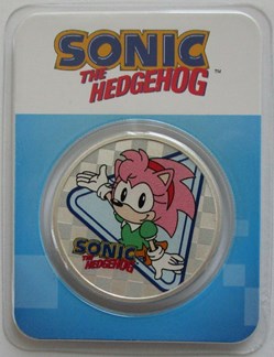 2022 - Niue 2 Dollars Sonic the Hedgehog Amy Rose 1 Oz Silver-