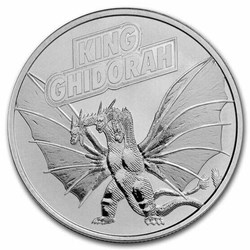 2023 - King Ghidorah Godzilla 1 Oz 999 Niue $2 Silver Coin ST/BU