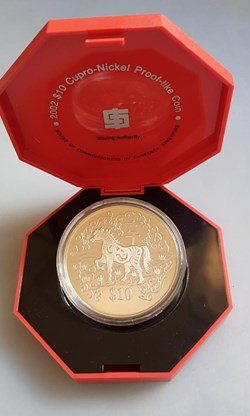 2002 Year of the Horse $10 Cupro-nickel Proof-like Coin