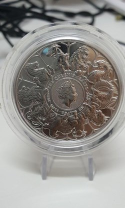 2021 - 2 oz Queen's Beast Pure Silver Completer Coin - Royal Mint - Great Britain