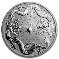2019 - 1 oz Silver Double Dragon BU