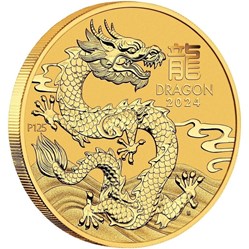 2024 - Perth Mint 1/20 Oz 24Kt 9999 Gold Year of the Dragon Bullion Coin