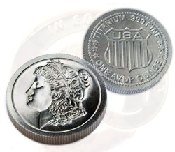 USA - 1 Avdp - .999 Fine Titanium Bullion Bar - 'Morgan dollar'