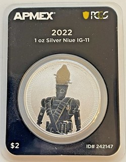 2022 Niue Star Wars IG-11 1 Oz 999 Fine Silver Coin MD Premier PCGS First Strike