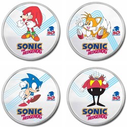 2021 Sonic the Hedgehog 30th Anni. 4 x 1oz Silver Coin Collection