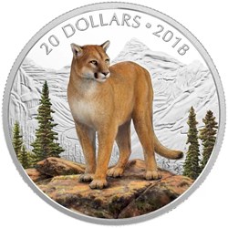 2018 Canadian $20 Majestic Wildlife: Courageous Cougar - 1 oz Fine Silver Coin