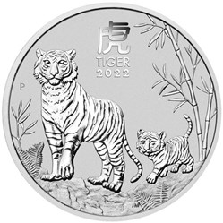 2022 - 1 oz Australia Lunar Series III - Year of the Tiger .9999 Silver BU Coin
