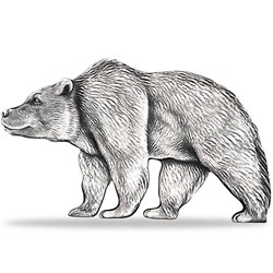 2021 1oz Chad Bear Shaped .999 Silver Antique High Relief Coin