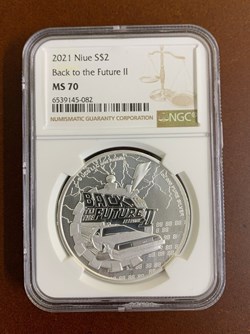 2021 NGC Niue Back to the Future II Delorean - 1 oz Silver Coin MS70