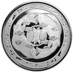 2023 - Koi Fish 1 Oz 999 Silver Fiji 1 Dollar Proof Like