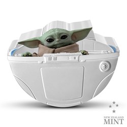 2023 Niue Star Wars The Mandalorian Grogu Pod 1oz Silver Colorized Proof Coin