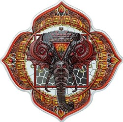 2022 $5 Solomon Islands ELEPHANT CHAKRA 1ST Phil Lewis 2 Oz Silver Proof Coin
