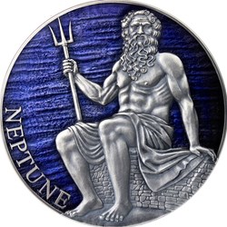 2021 - Neptune Planets and Gods 3 oz Antique finish Silver Coin CFA Cameroon