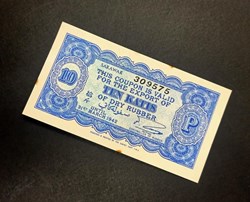 1942 - 10 Katis 309575 UNC Banknote Duit Lama