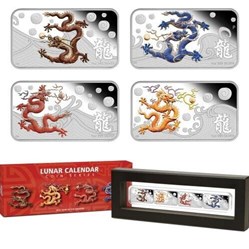 2012 Silver Rectangle Dragon Coin Set Perth Mint