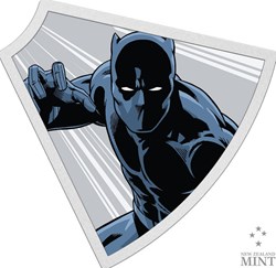 2023 Niue Marvel Avengers 60th Ann. Black Panther 1oz Silver Colorized Proof Coin