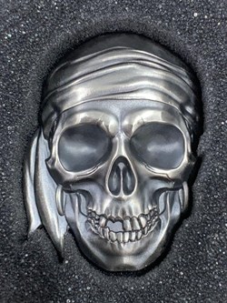 2017 1 oz Palau Pirate Skull High Relief Antiqued Silver Coin