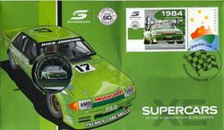 2021 Supercars Ford XE Falcon PNC/FDC RAM 50 cent colored coin & $1 Ford Stamp