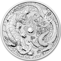 2018 1 oz Australian Dragon and Tiger Silver Coin (BU)