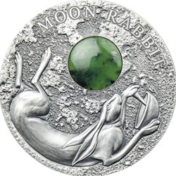 2021 - Moon Rabbit 50 g Antique finish Silver Coin 2$ Niue