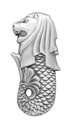 2018 - Silver 2 OZ 999 Silver Coin 1000 Franc Republic Tchad Singapore Merlion