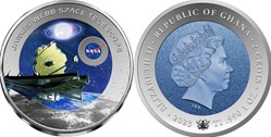 2023 - JAMES WEBB TELESCOPE 1 Oz Titanium Coin 2 Cedis Ghana Mintage of 5000 REDU