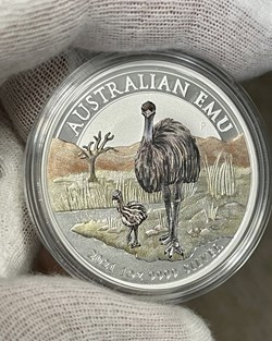 2021 Australian Emu 1oz Coloured Silver Coin - Melbourne Money Expo ANDA Special