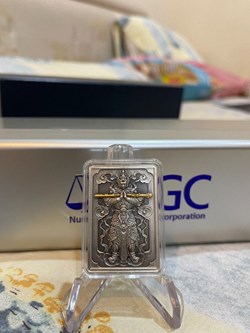 China Weituo (韋馱) Dharmapala High Relief Antique 999 Silver Medal - 50 Gram (With COA)