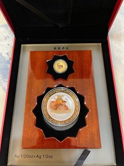 2008 Australia Lunar MOUSE Coloured Gold and Silver Set