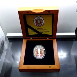 2015 - Commemorative silver polished coin, Phra Klang (The Angel of Wealth) Color printed