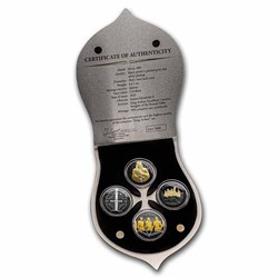 2022 Samoa King Arthur 4x1oz Silver Black Proof Coin Set
