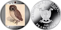 2021 - Little Owl Albrecht Durer Proof Silver Coin 500 Francs CFA Cameroon