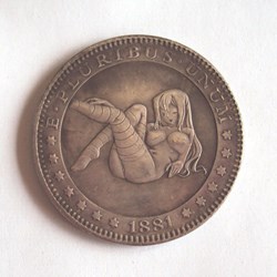 1881 - 1 $ 'hobo nickel' Carson City 'Naughty Girl' (based on Morgan $) - UNC