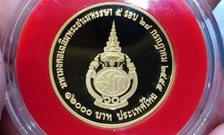 2012 - Commemorative Polished gold coin face 16000 baht, 60th years the King's Rama X