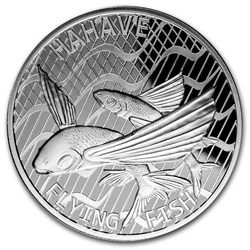 2020 - 1 oz $5 NZD Tokelau Silver Flying Fish Hahave Coin BU