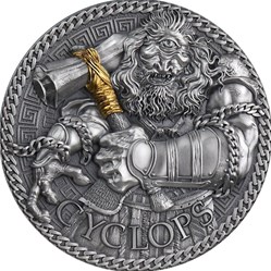 2022 - Cyclops The Great Greek Mythology 1 oz Antique finish Silver Coin Cameroon