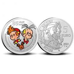 2023 - Belgium 5 Euro 85 Years Spirou & Fantasio Colored