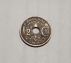 1935 - French Indochina Coin Half CENT Copper INDOCHINE FRANCAISE