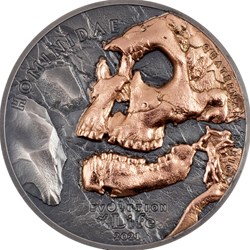 2021 Mongolia Evolution of Life Hominidae 1 oz Silver Antique Coin