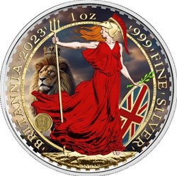 2023 - Britannia Lion in Crown 1oz 999 Silver COLOR EDITION