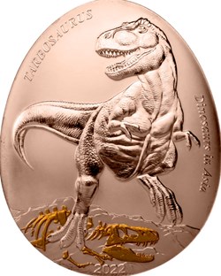 2022 - Samoa 20cents Dinosaurs in Asia 3 Tarbosaurus Curved commemorative coin