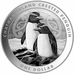 2020 Chatham Island Crested Penguin Penguin New Zealand 1 oz 999 Silver ST/BU