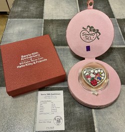2010 NIUE Island-PAMP Minted Sanrio 50TH Anniversary $10 Hello Kitty Love Shaped Colorized Silver