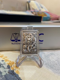 China Dragon & Phoenix High Relief Antique 999 Silver Medal - 50 Gram (With COA)