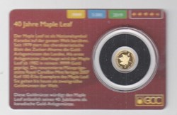 2019 - Gold Coin Card - Gabon 1000 Francs Gold PP 40 Years Maple Leaf