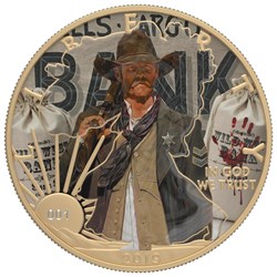 2019 - Liberty Silver Eagle Faces of America Texas Ranger 1 Oz Silver Coin Gilded & Varnish $1