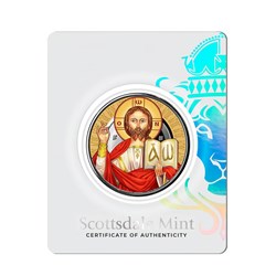 2023 - The Teacher Jesus 1oz Silver Color 999 Samoa 2 Tala ST / BU in Slab