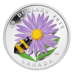 2012 $20 Aster with Venetian Glass Bumblebee - Pure Silver Coin