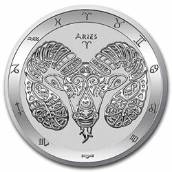 2022 Tokelau 1 oz .999 Silver $5 Zodiac Series: Aries ~~ in Capsule